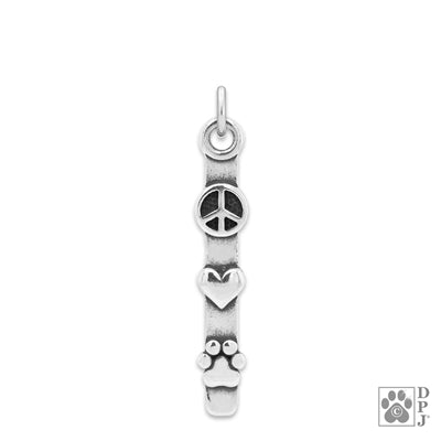 Peace Love Paws Necklace Pendant and Gifts in Sterling Silver